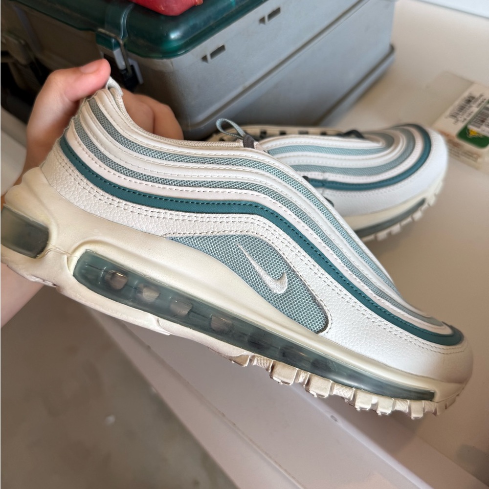 Nike Air Max 97 White and Teal Shoes
